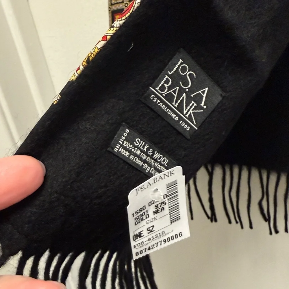Jos. A. Bank Black Silk & Wool Scarf
